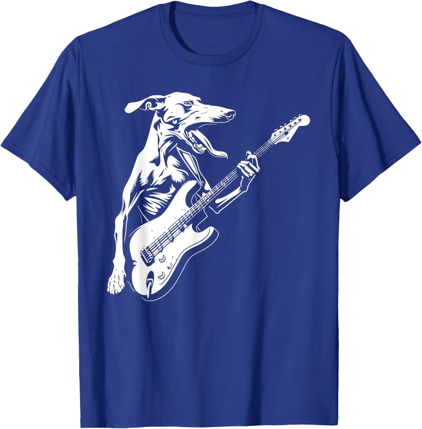 Dog Guitarist Guitar - Greyhound Dad Mom T-Shirt - T-Shirt | Royal