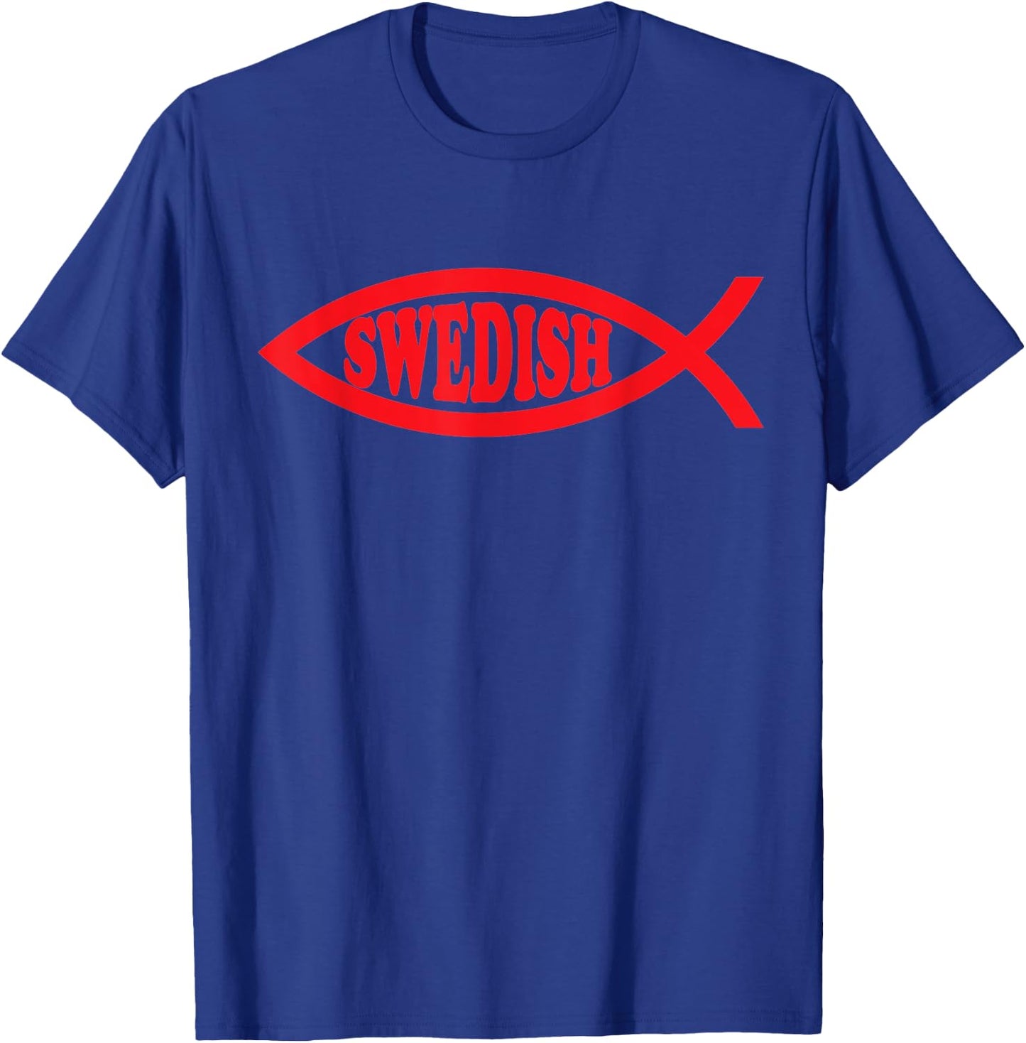 Swedish Fish Darwin Evolution Atheists Nonbeliever Gift T-Shirt - T-Shirt | Royal