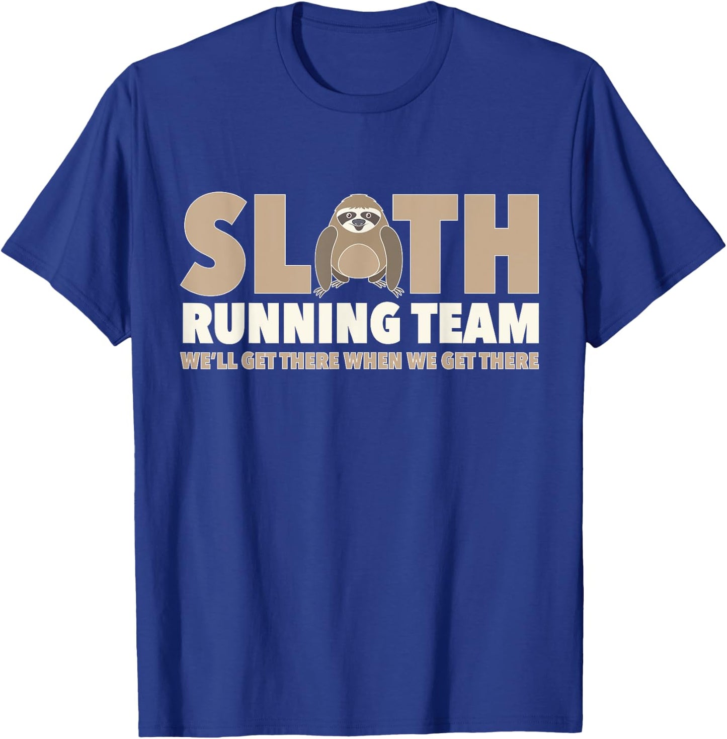 Sloth Running Team Funny Sloth Animal Lover Lazy Person T-Shirt - T-Shirt | Royal