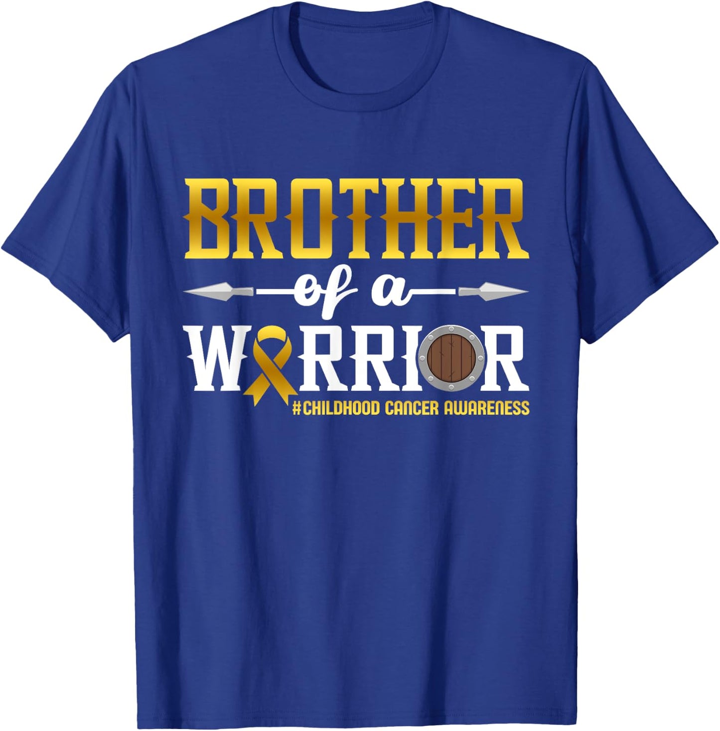 Brother Of A Warrior Childhood Cancer Awareness Ribbon T-Shirt - T-Shirt | Royal