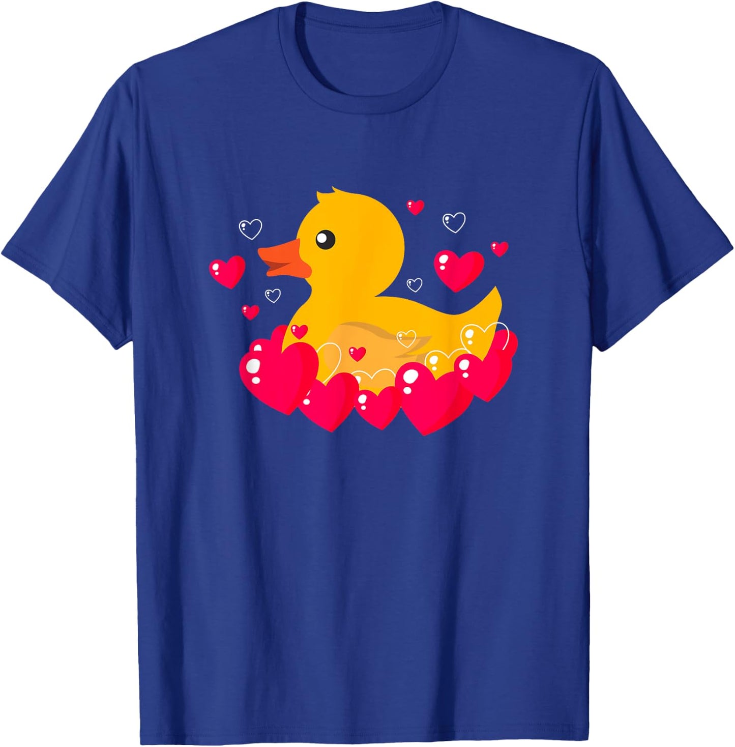 Yellow duck Rubber love Valentines day Funny men women kids T-Shirt - T-Shirt | Royal