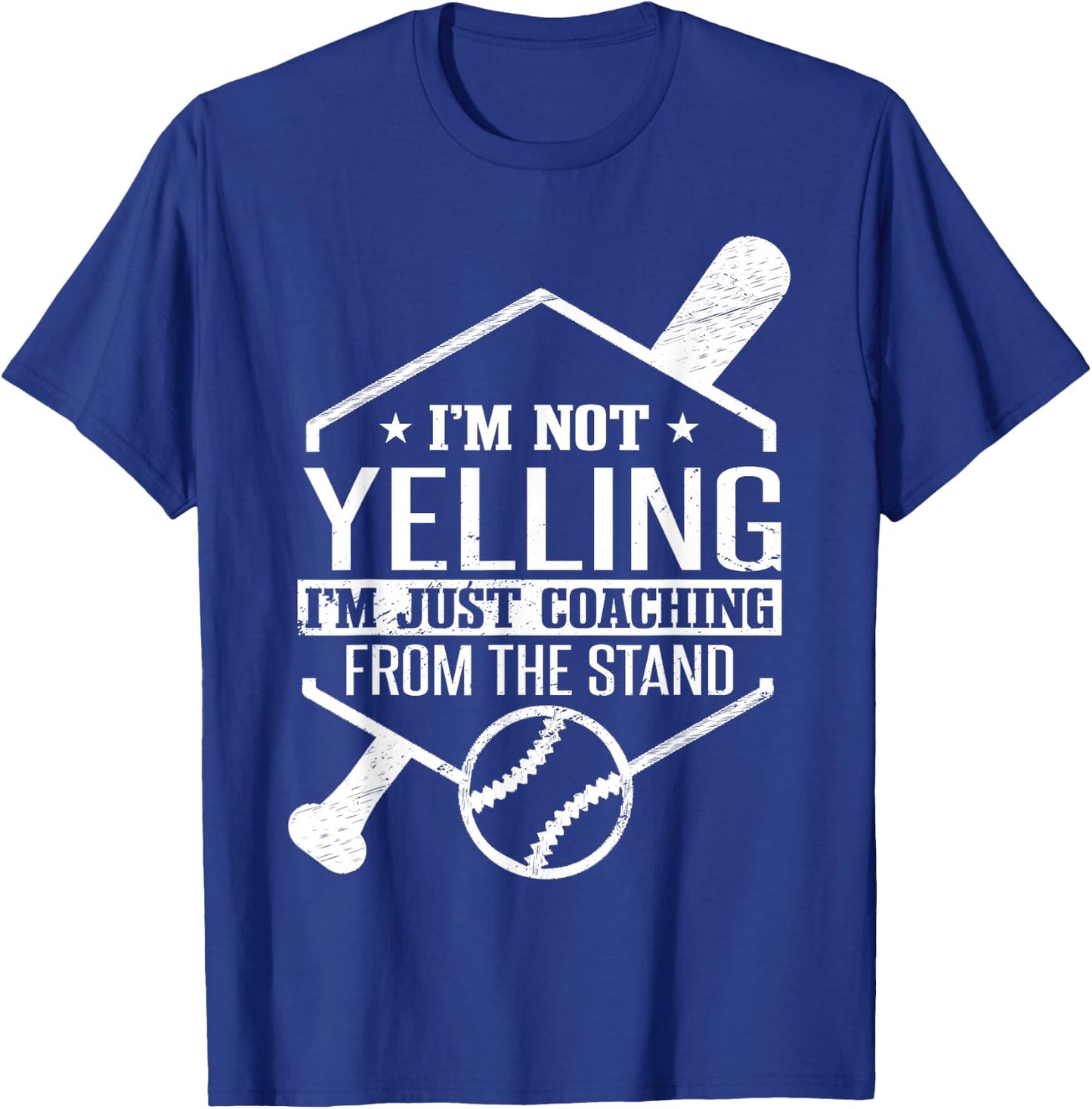 I'm Just Coaching From The Stand | Funny Baseball Dad T-Shirt - T-Shirt | Royal