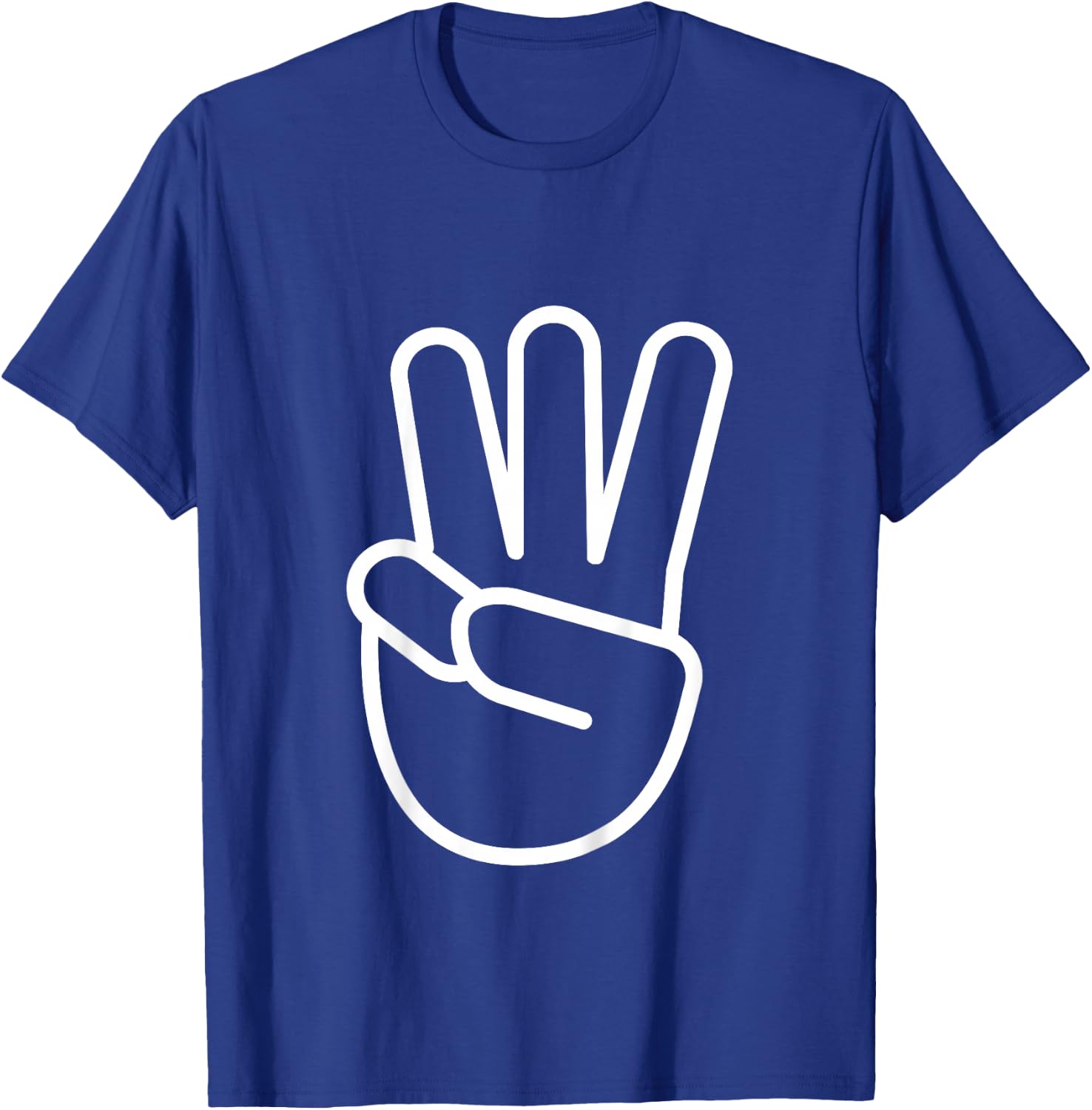 Three 3 Years Old Fingers 3rd Third Birthday Boys Girls Kids T-Shirt - T-Shirt | Royal