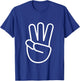 Three 3 Years Old Fingers 3rd Third Birthday Boys Girls Kids T-Shirt - T-Shirt | Royal