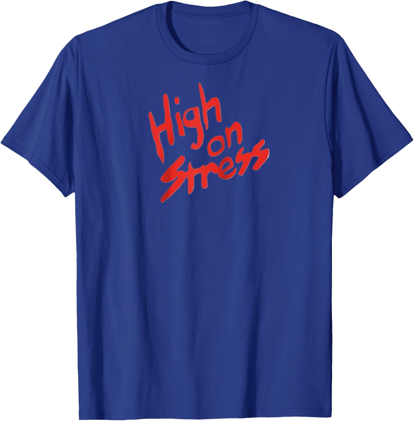 High on Stress Revenge Nerds Classic 80s Funny Vintage Retro Raglan Baseball T-Shirt - T-Shirt | Royal