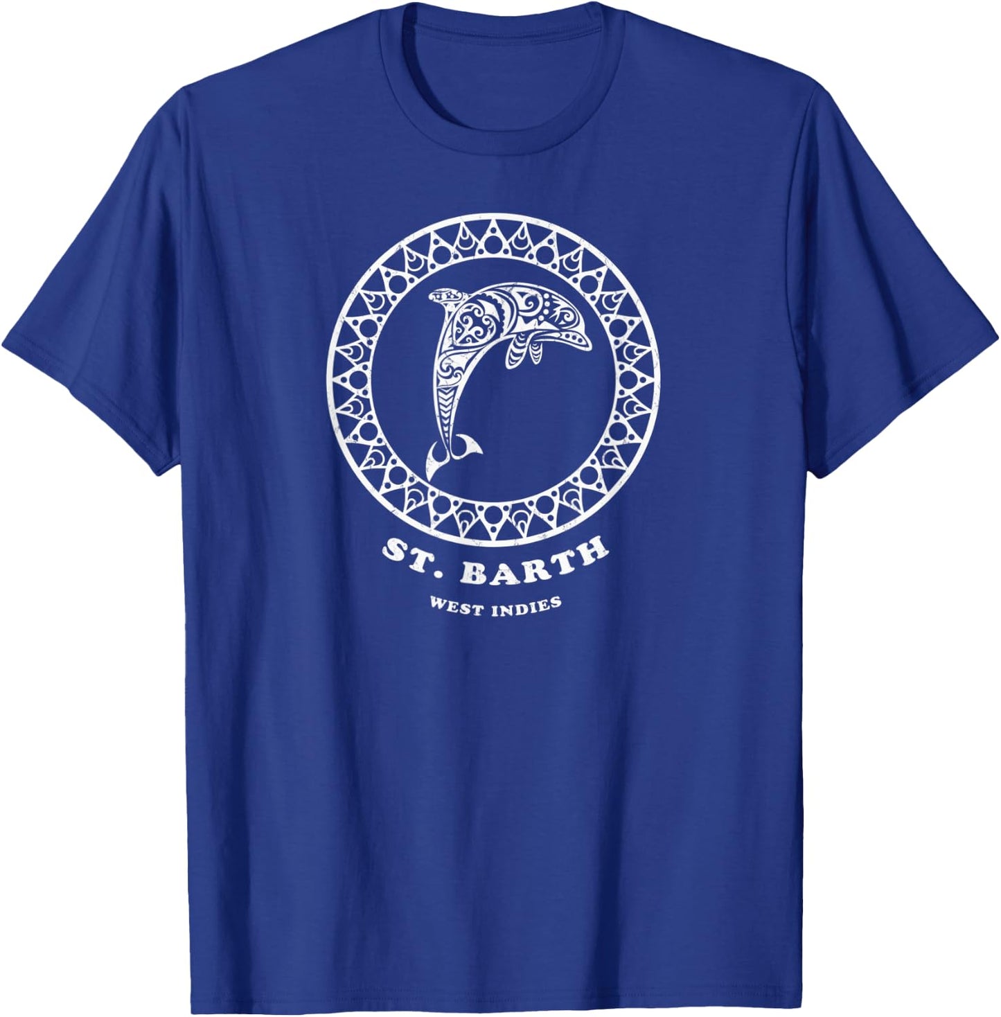 St. Barth, West Indies Vintage Tribal Dolphin Vacation T-Shirt - T-Shirt | Royal