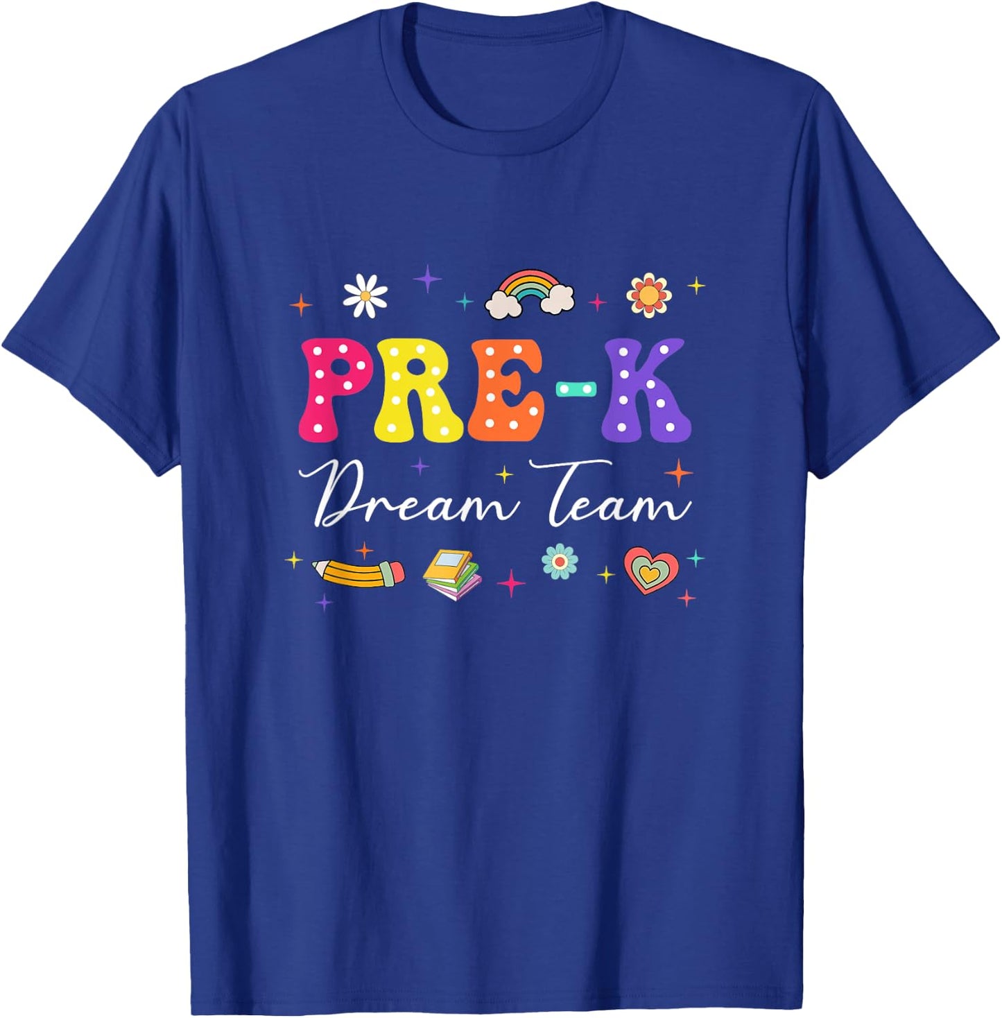 Groovy Pre-K Dream Team Back To School Teacher Kids T-Shirt - T-Shirt | Royal