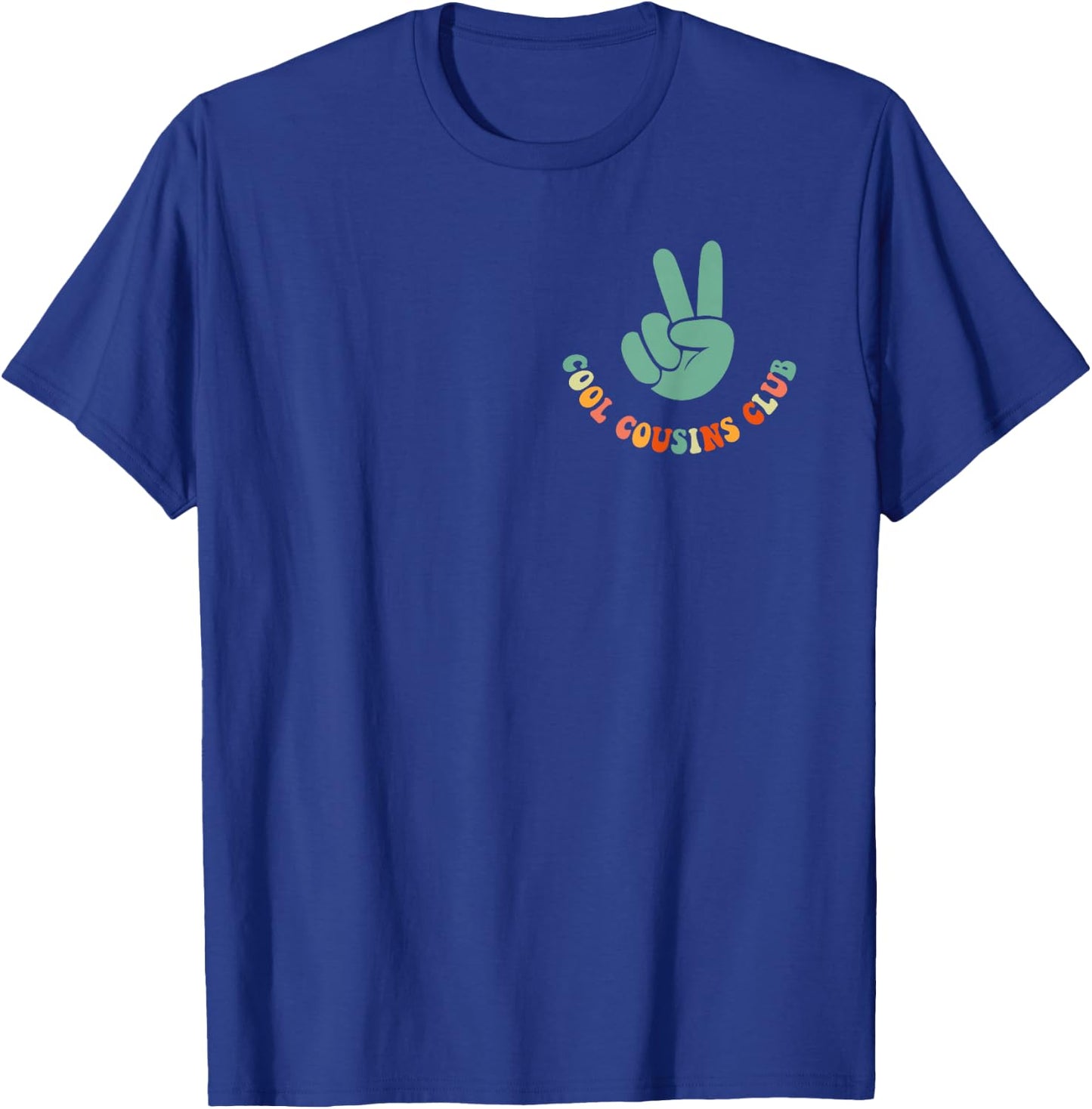 Cool Cousin Club Retro Cousin Matching Family Crew 2 Sided T-Shirt - T-Shirt | Royal