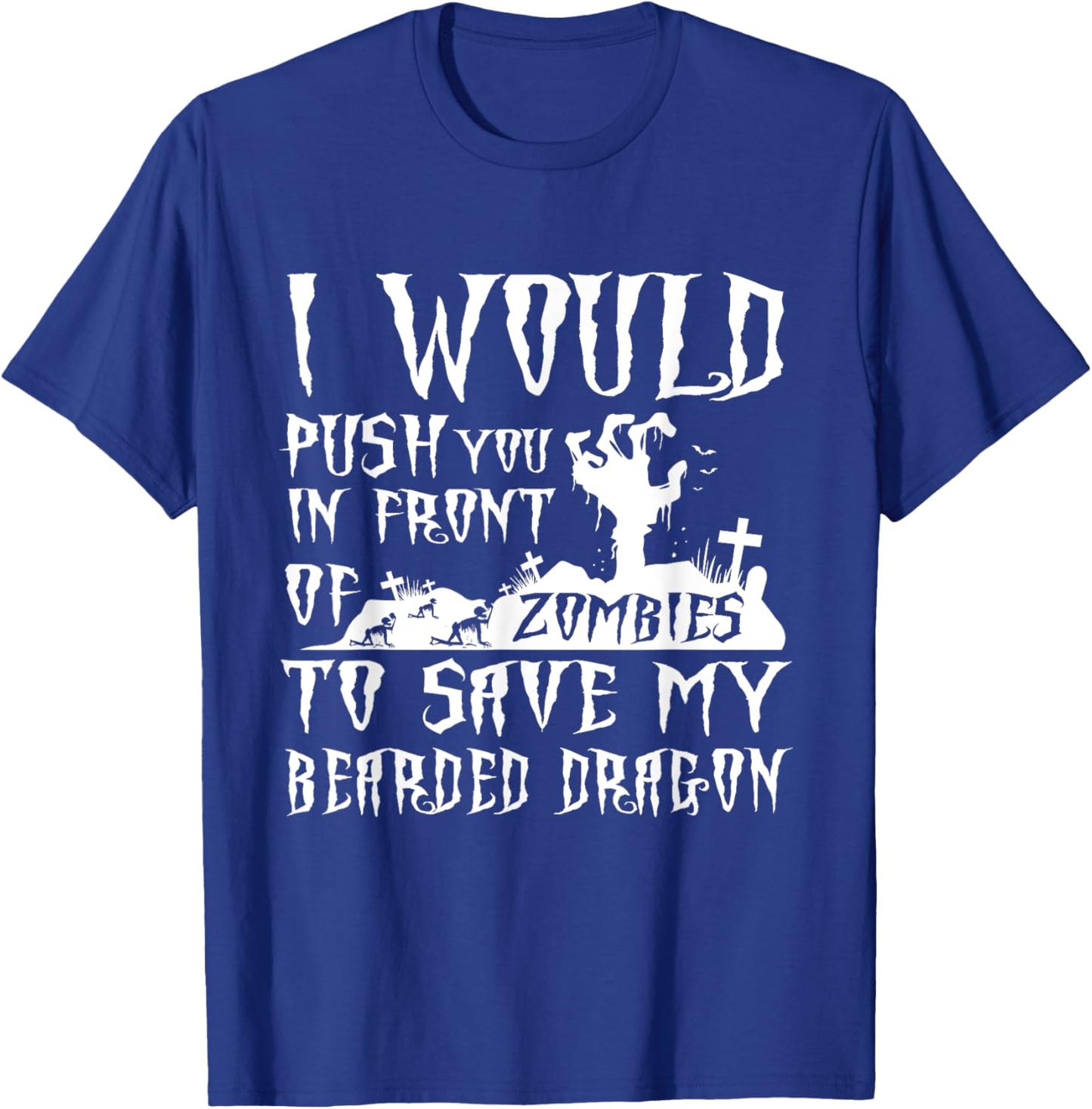 Bearded Dragon Dad Shirt Father's Day Halloween Zombies T-Shirt - T-Shirt | Royal