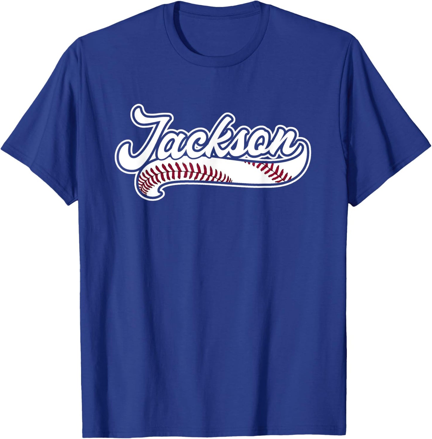 Jackson Funny Personalized Baseball Fan Birthday Name Gift T-Shirt - T-Shirt | Royal