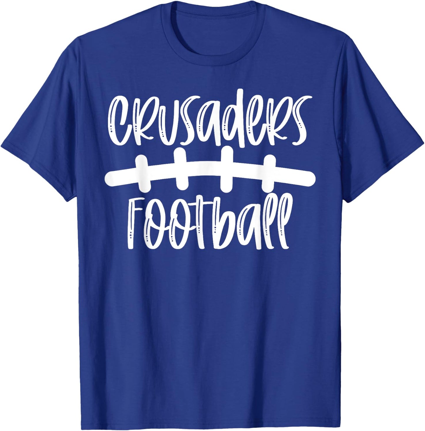 Crusaders Football School Spirit Team Mascot Game Night T-Shirt - T-Shirt | Royal