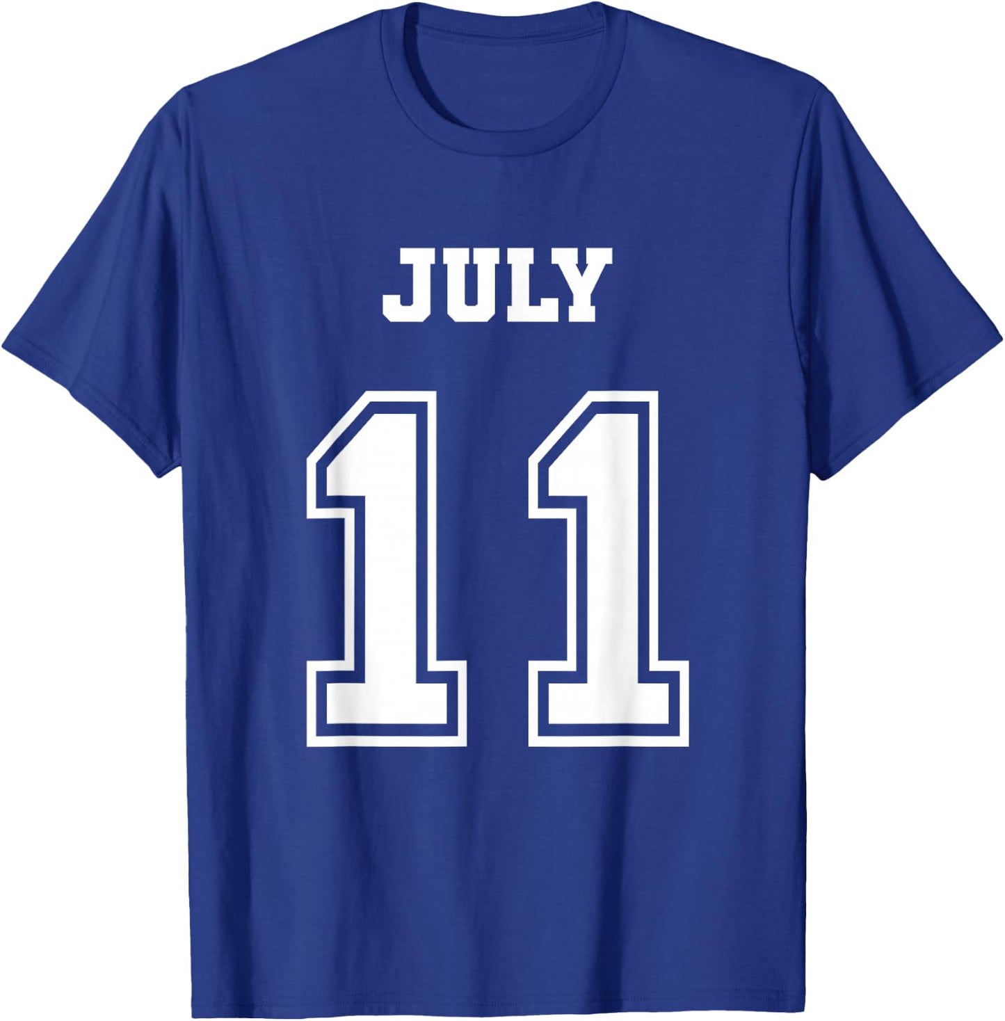 7/11 July 11 Birthday Wedding Graduation Event Jersey Date T-Shirt - T-Shirt | Royal