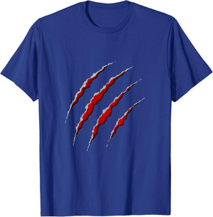 Clawed Scratches Wolf Tiger Lion Monster Claws Halloween T-Shirt - T-Shirt | Royal