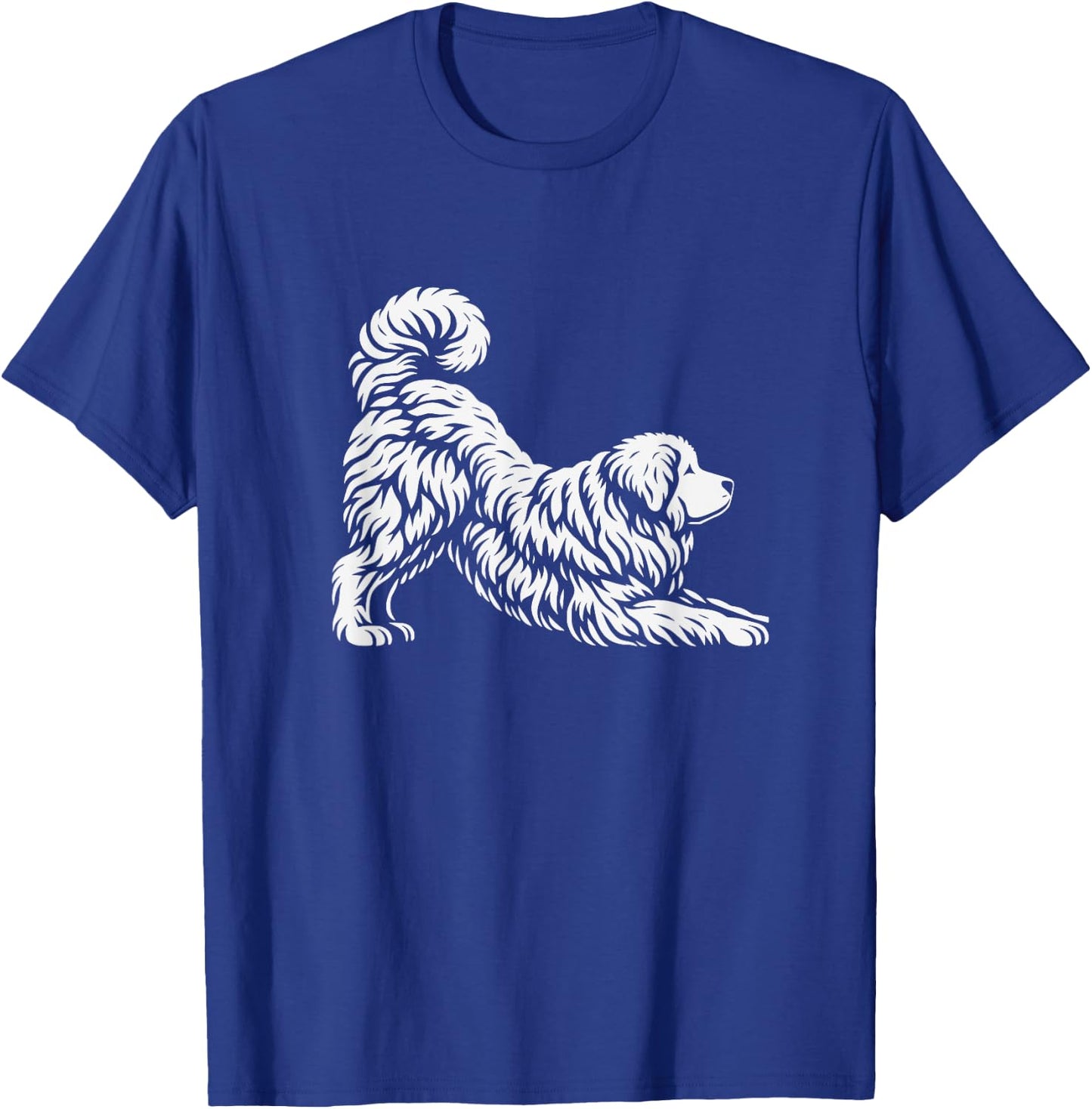 Great Pyrenees Dog Yoga Pose Graphic Design T-Shirt - T-Shirt | Royal