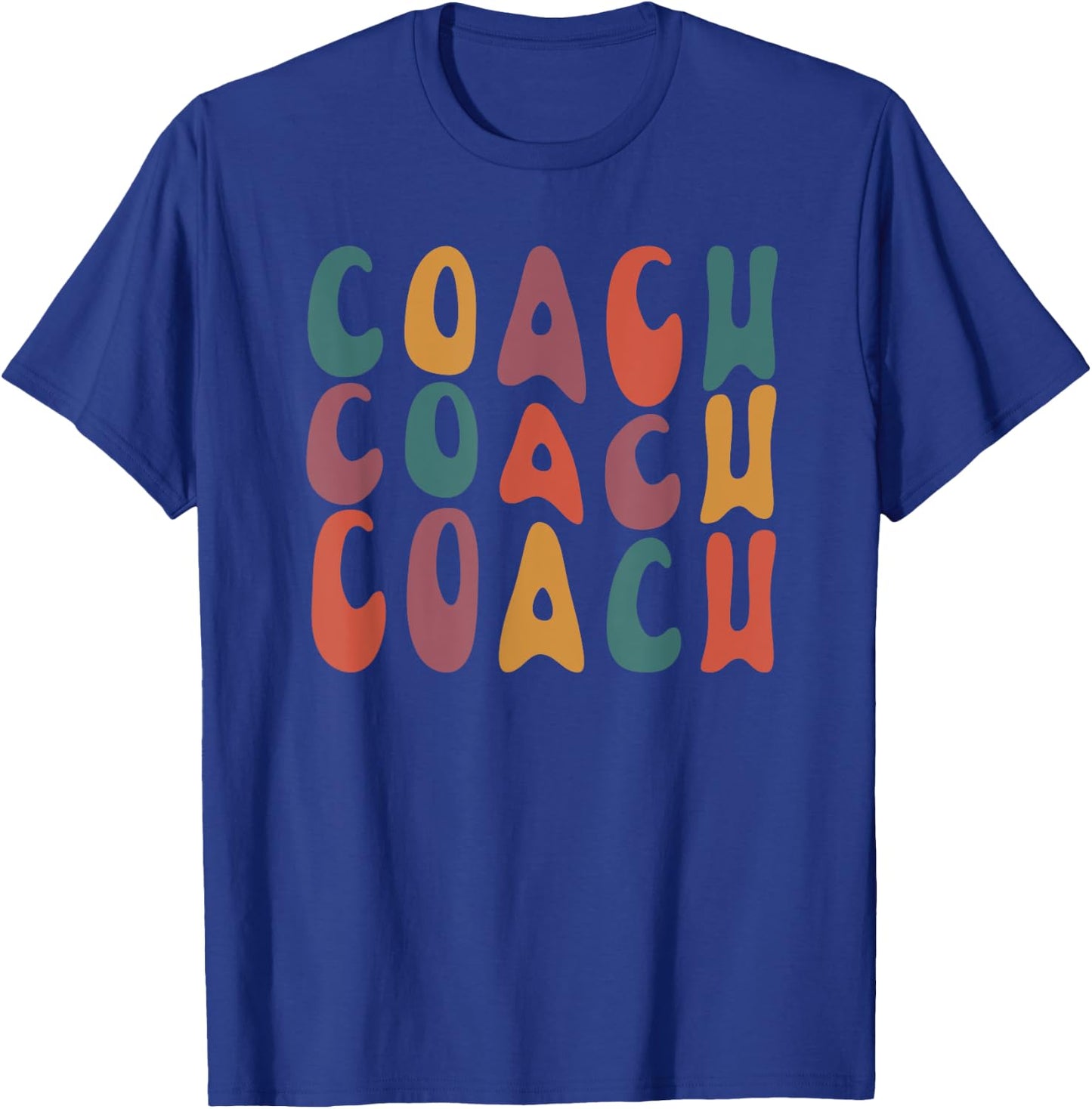 Coach Groovy Retro Colorful Design Coaching T-Shirt - T-Shirt | Royal