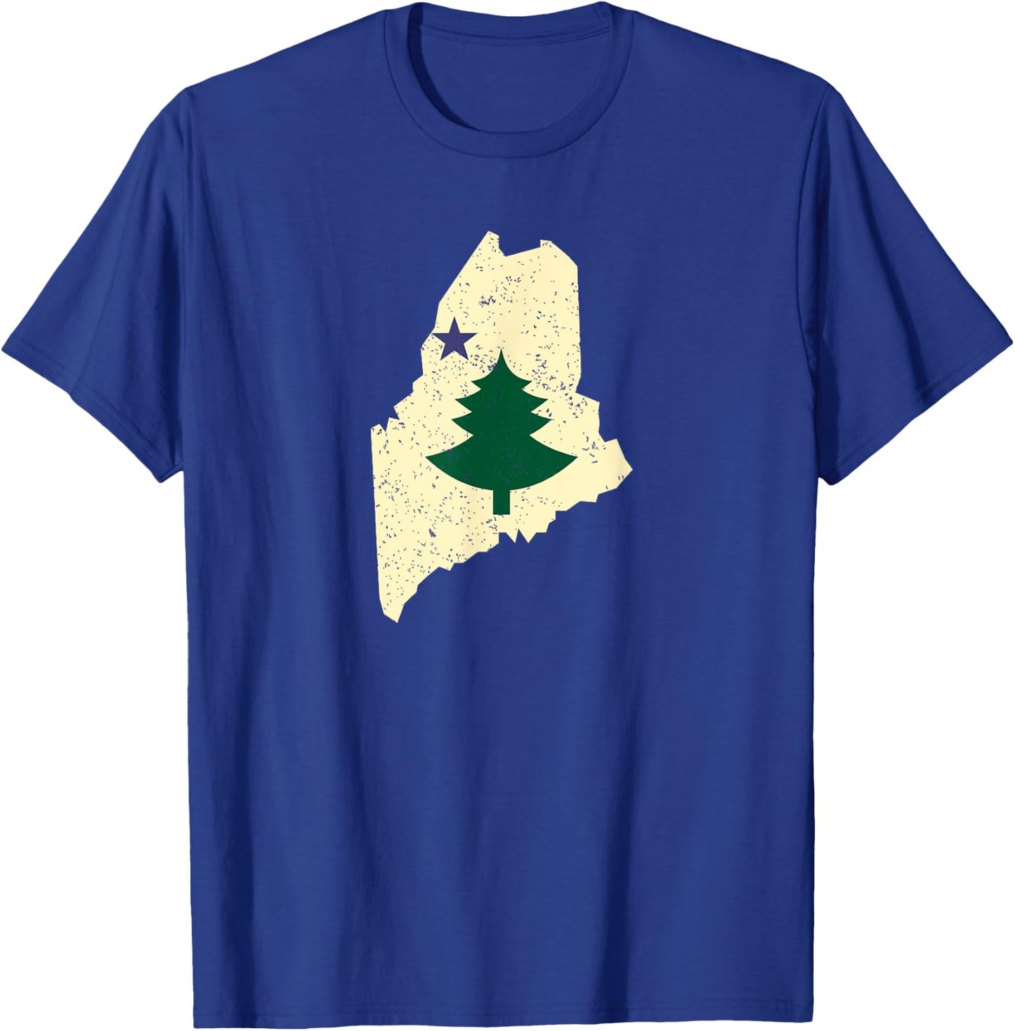Old Maine State Flag 1901 Pine Tree T-Shirt - T-Shirt | Royal