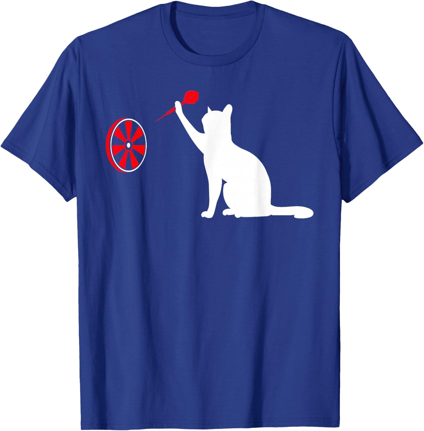 Darts Cat - Funny Dart Throwing Cat Dart and Cat Lover T-Shirt - T-Shirt | Royal