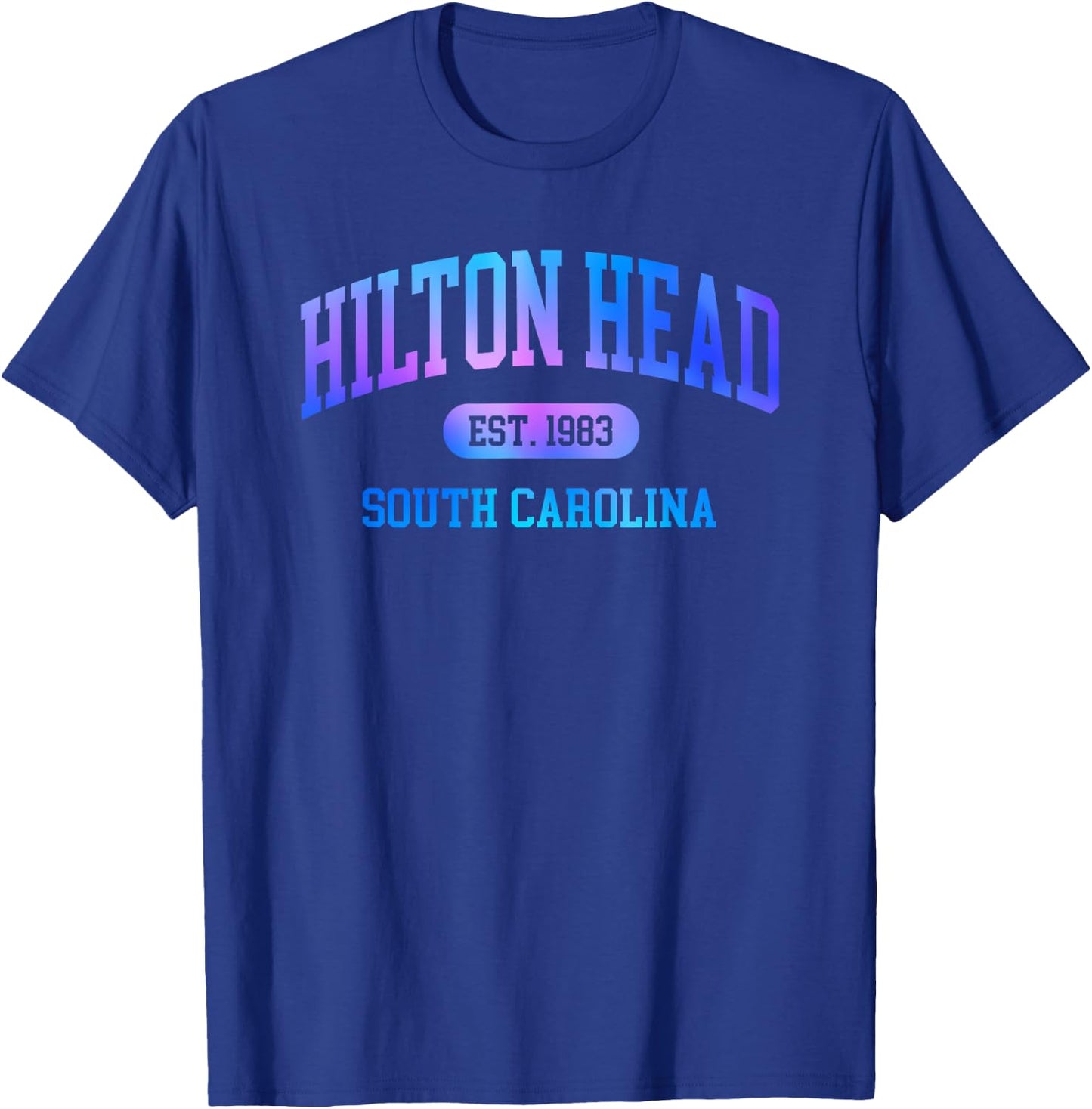 Hilton Head South Carolina Colorful Retro Throwback Girls T-Shirt - T-Shirt | Royal