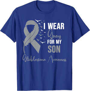Glioblastoma Awareness I Wear Gray for My Son T-Shirt - T-Shirt | Royal