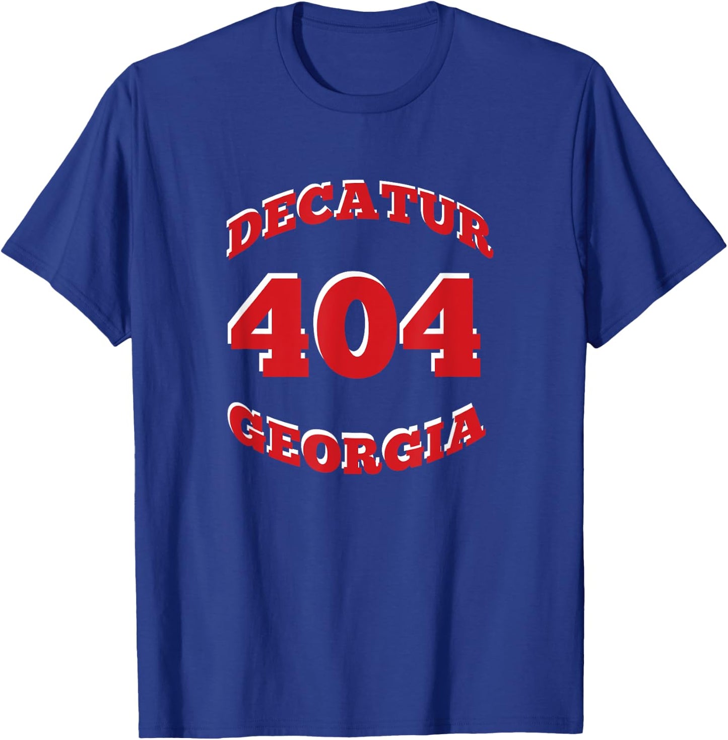 404 Decatur (Atlanta) Georgia Red and White T-Shirt - T-Shirt | Royal