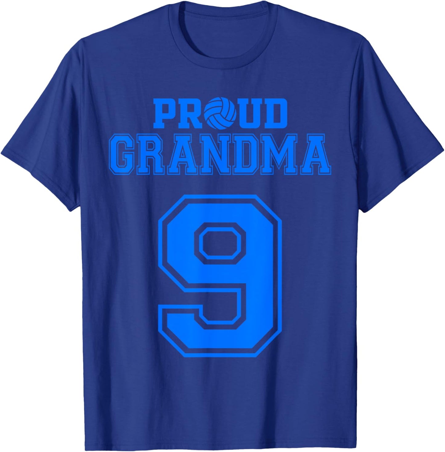 Proud Volleyball Grandma Number 9 B T-Shirt - T-Shirt | Royal