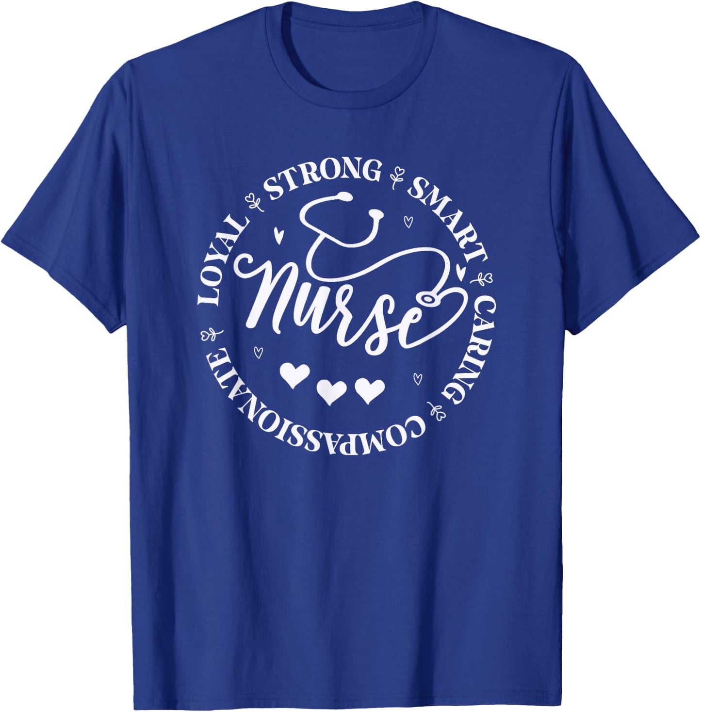 Nursing School Nurse Life funny Nurse Heart Stethoscope T-Shirt - T-Shirt | Royal