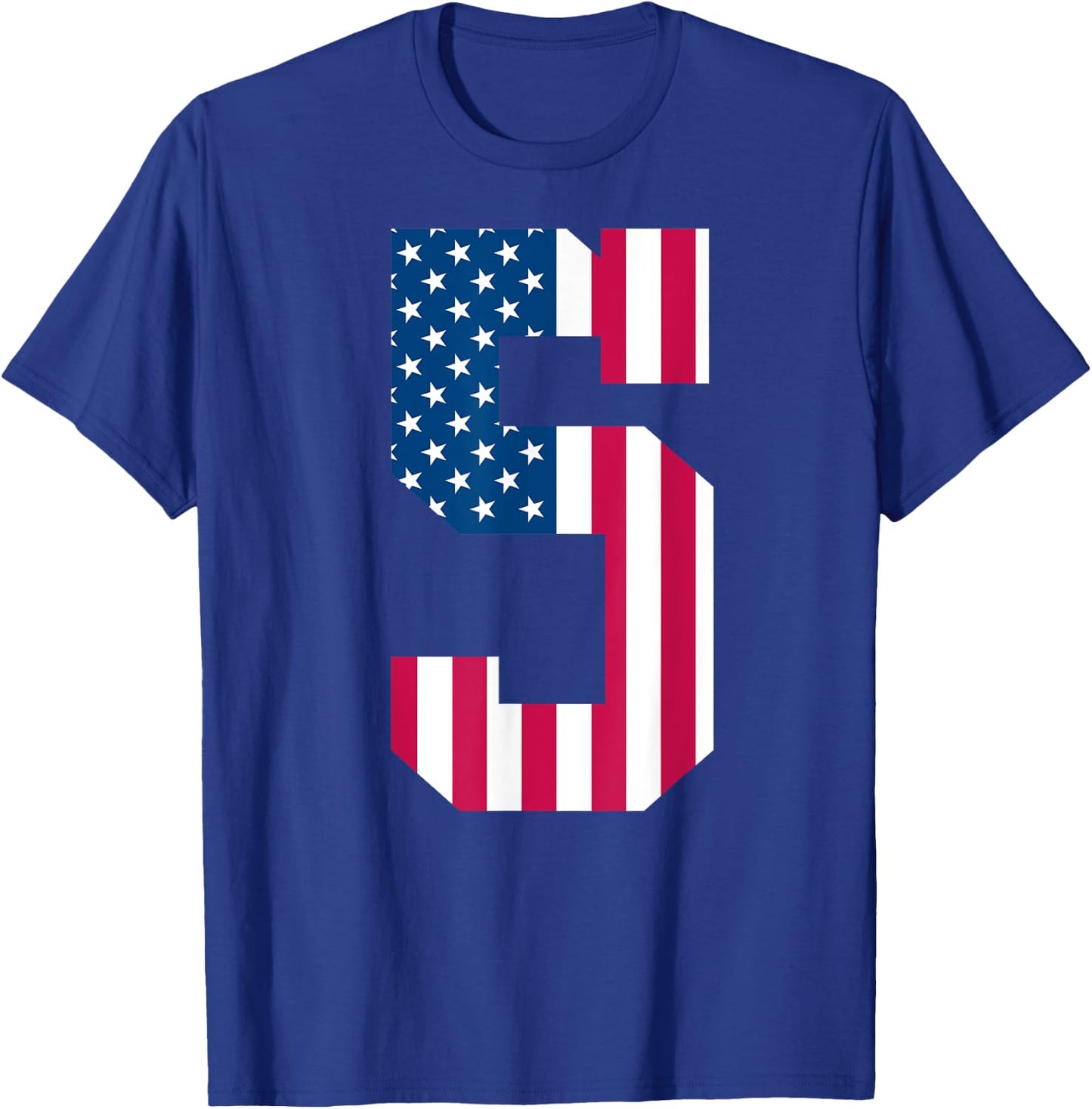 Fun 5th Birthday US American Flag 5th Of July Boy 5 Year Old T-Shirt - T-Shirt | Royal