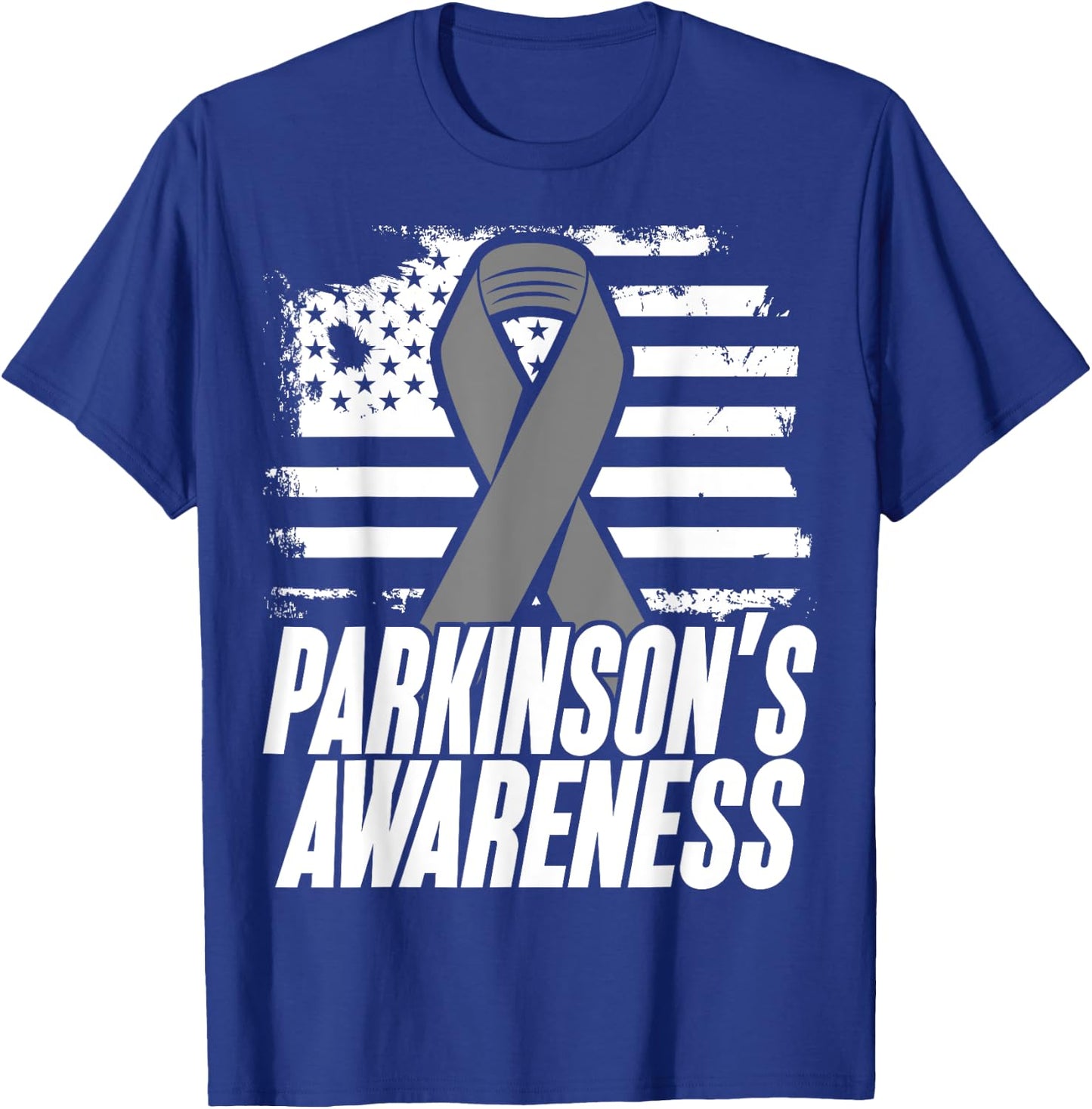 American Flag Gift Parkinson's Disease Patients Women Kids Men T-Shirt - T-Shirt | Royal