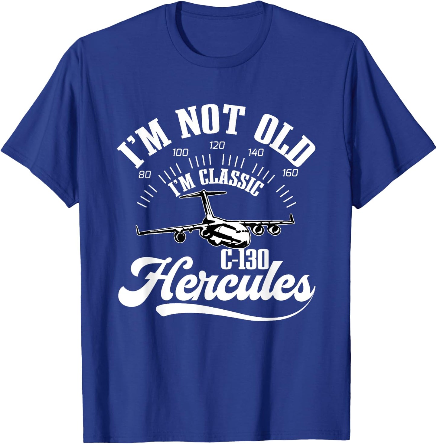 C-130 Hercules American USA Military Airplane , Small, Black T-Shirt - T-Shirt | Royal