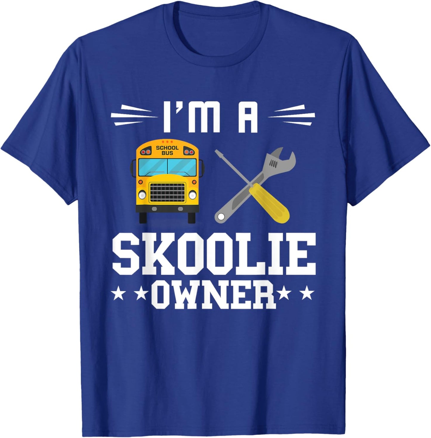 Skoolie Screw Converted School Bus Owner Skoolie Driver T-Shirt - T-Shirt | Royal