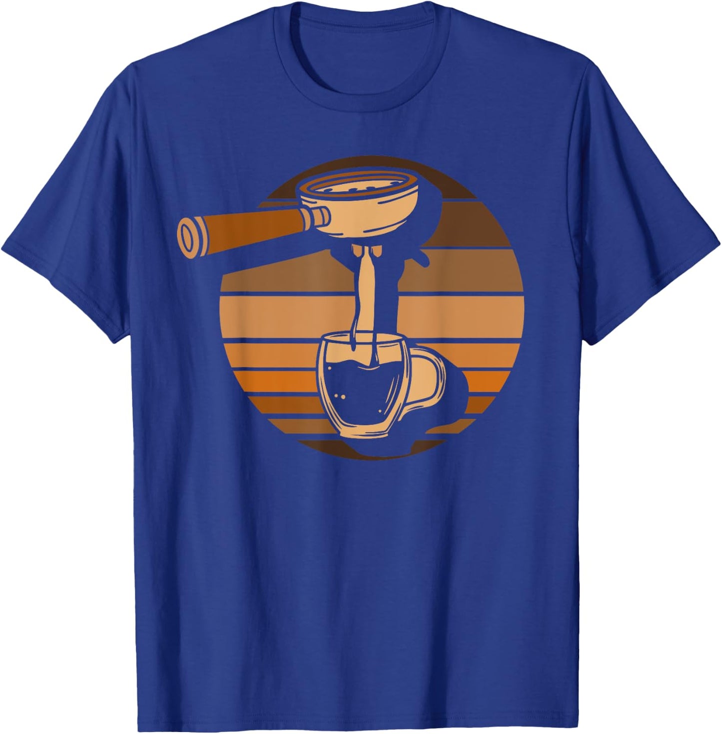 Retro Portafilter Motif for Coffee Lover and Barista T-Shirt - T-Shirt | Royal