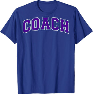 Coach Sports Trainer Vintage Purple White on the back T-Shirt - T-Shirt | Royal