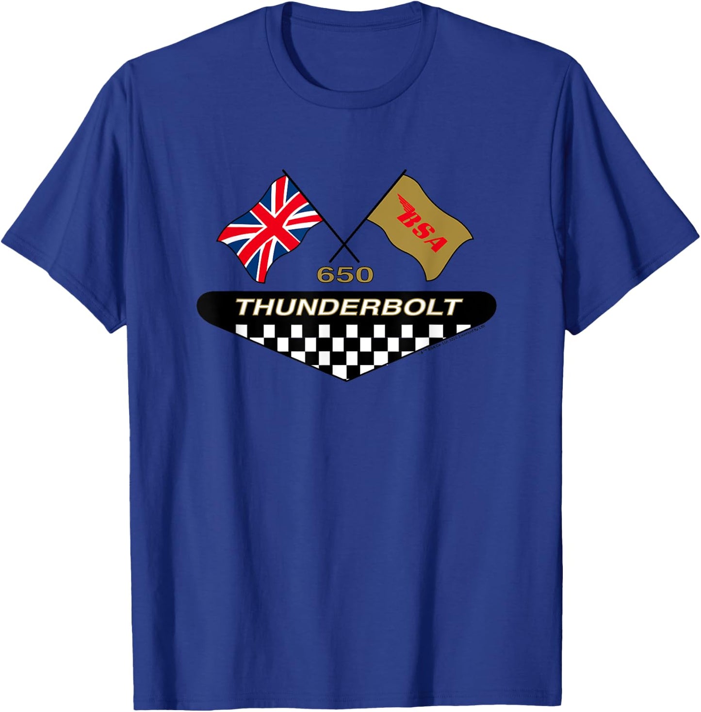 BSA Thunderbolt 650 Motorcycle Flag Decal T-Shirt - T-Shirt | Royal