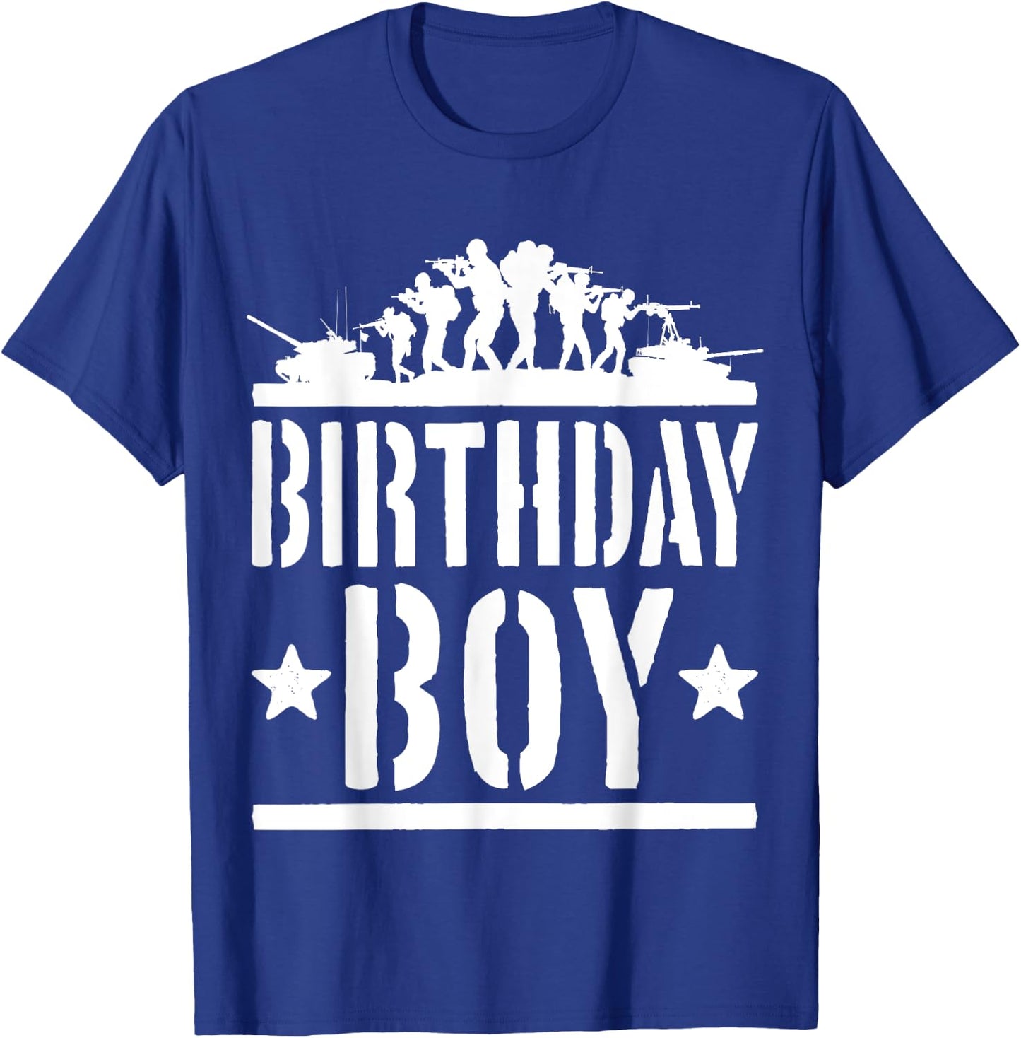 Birthday Boy Army Party Kids Present Military Fan Child T-Shirt - T-Shirt | Royal
