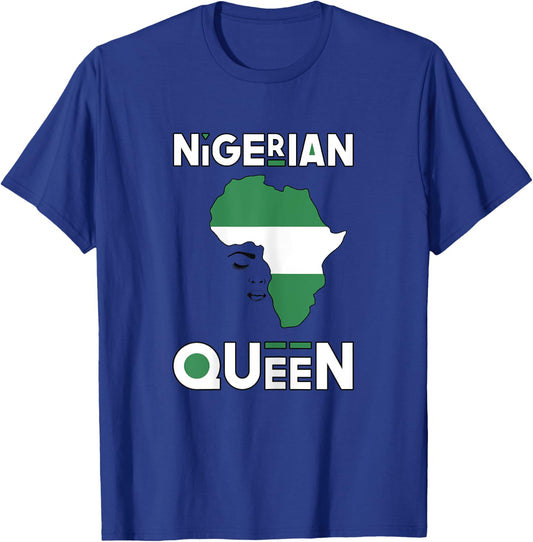 Nigerian Queen Shirt Nigeria Flag Africa Nigerian Pride T-Shirt - T-Shirt | Royal