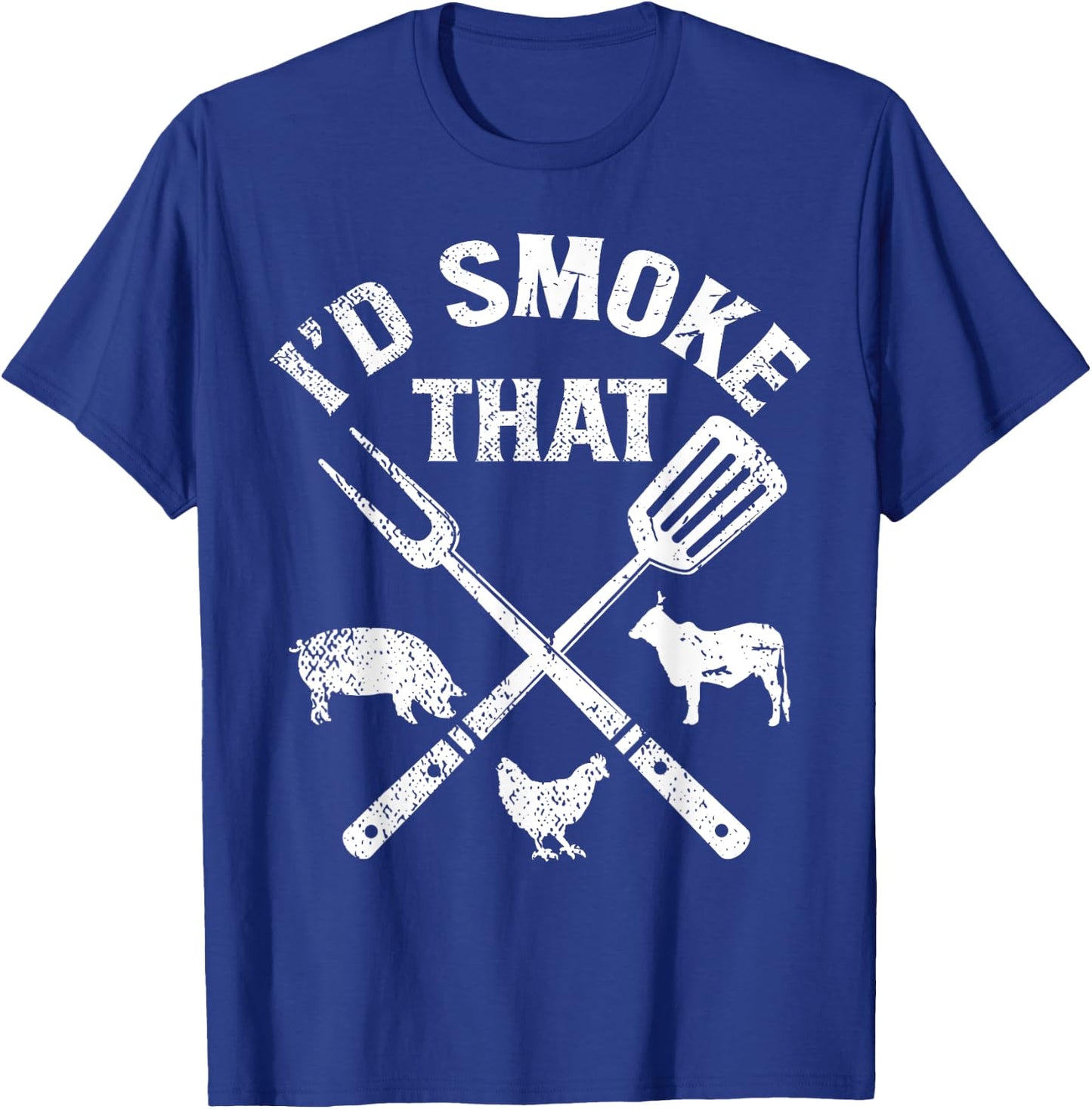 Id smoke that pig chicken cow bbq Top T-Shirt - T-Shirt | Royal