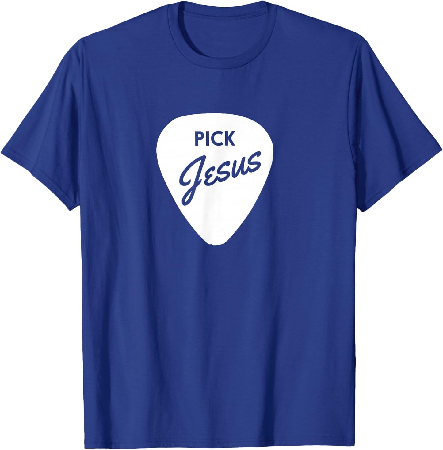 ChristianiTees: Guitar Pick Jesus T-Shirt - T-Shirt | Royal