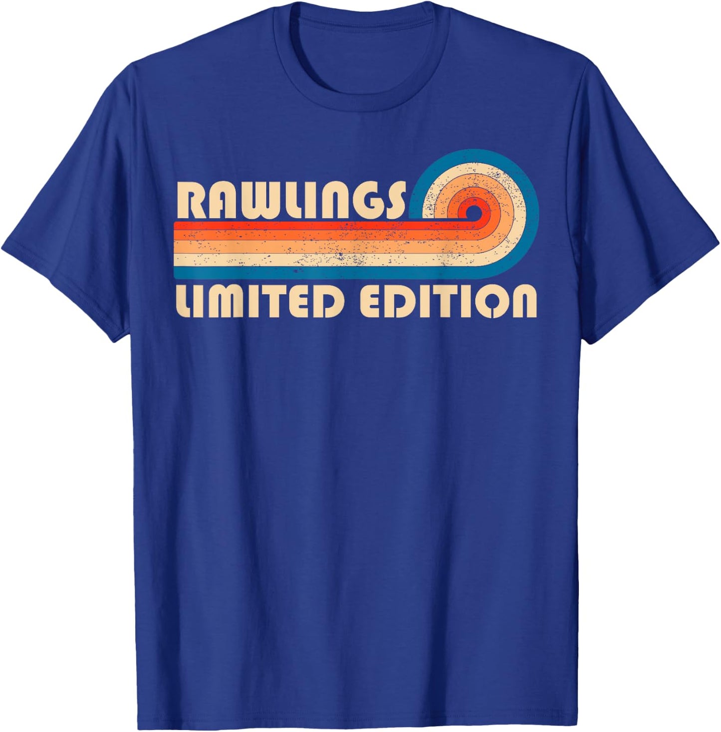 RAWLINGS Customized Last Name Gifts Matching Family Team -Adults Black Small Retro Vintage 80s 90s Birthday Reunion T-Shirt - T-Shirt | Royal