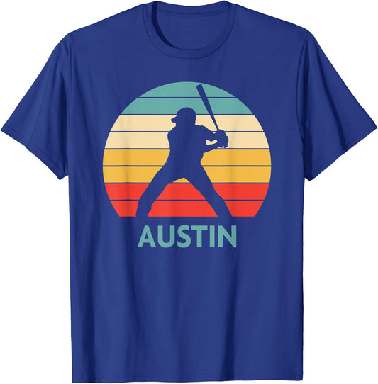 Austin Name Gift Personalized Baseball T-Shirt - T-Shirt | Royal