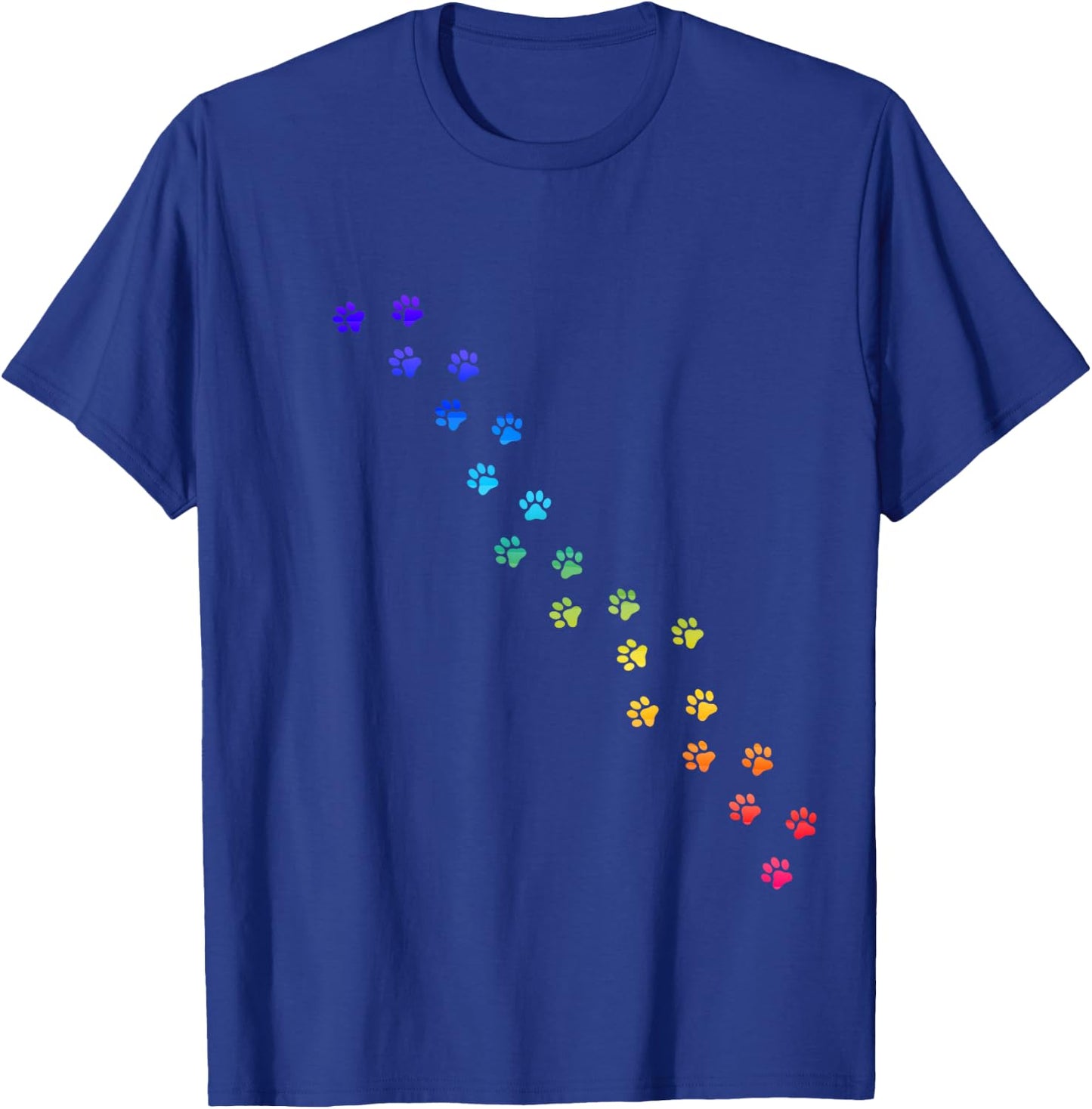 Rainbow dog paws for dog lovers and dog lovers T-Shirt - T-Shirt | Royal