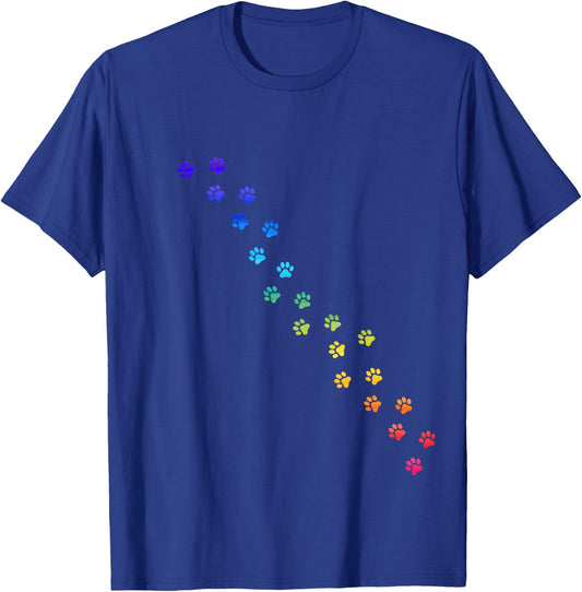 Rainbow dog paws for dog lovers and dog lovers T-Shirt - T-Shirt | Royal