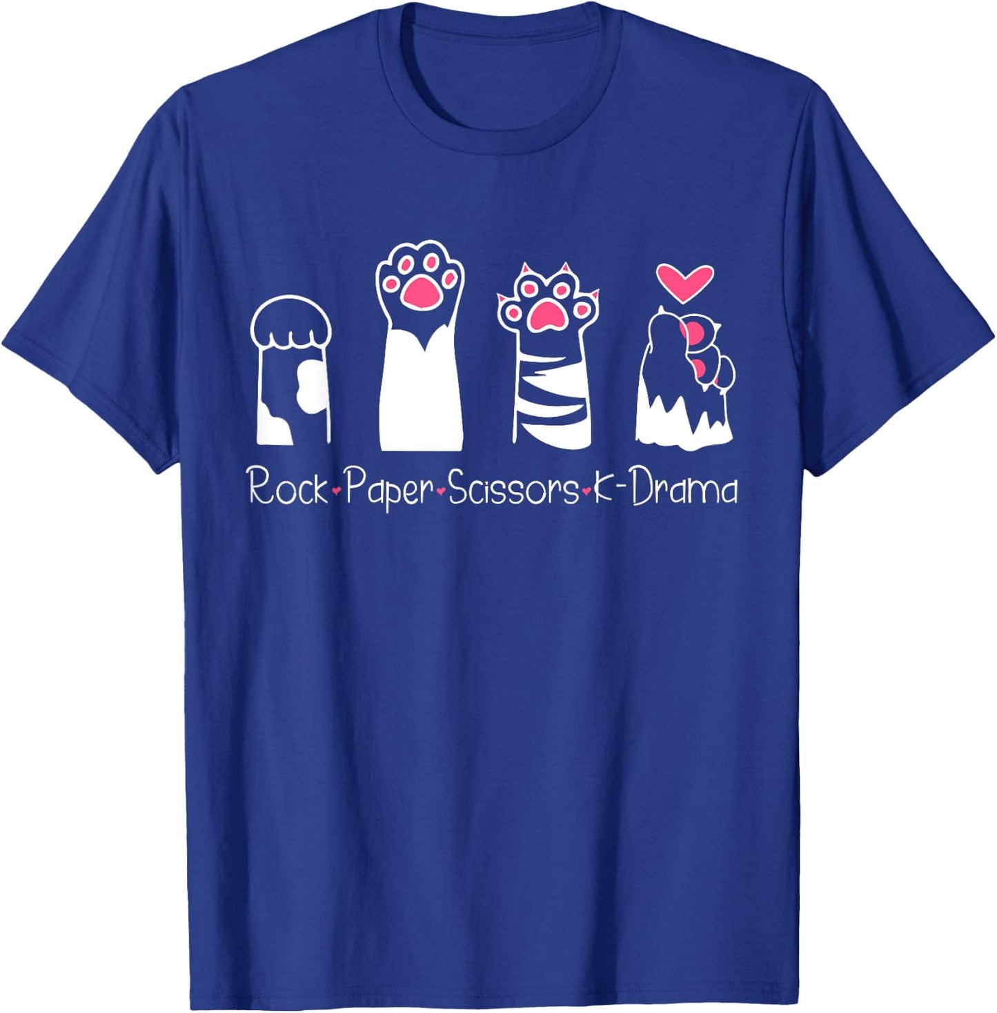 Rock Paper Scissors K-Drama Cute Paw Hand Game Funny Cat Women T-Shirt - T-Shirt | Royal