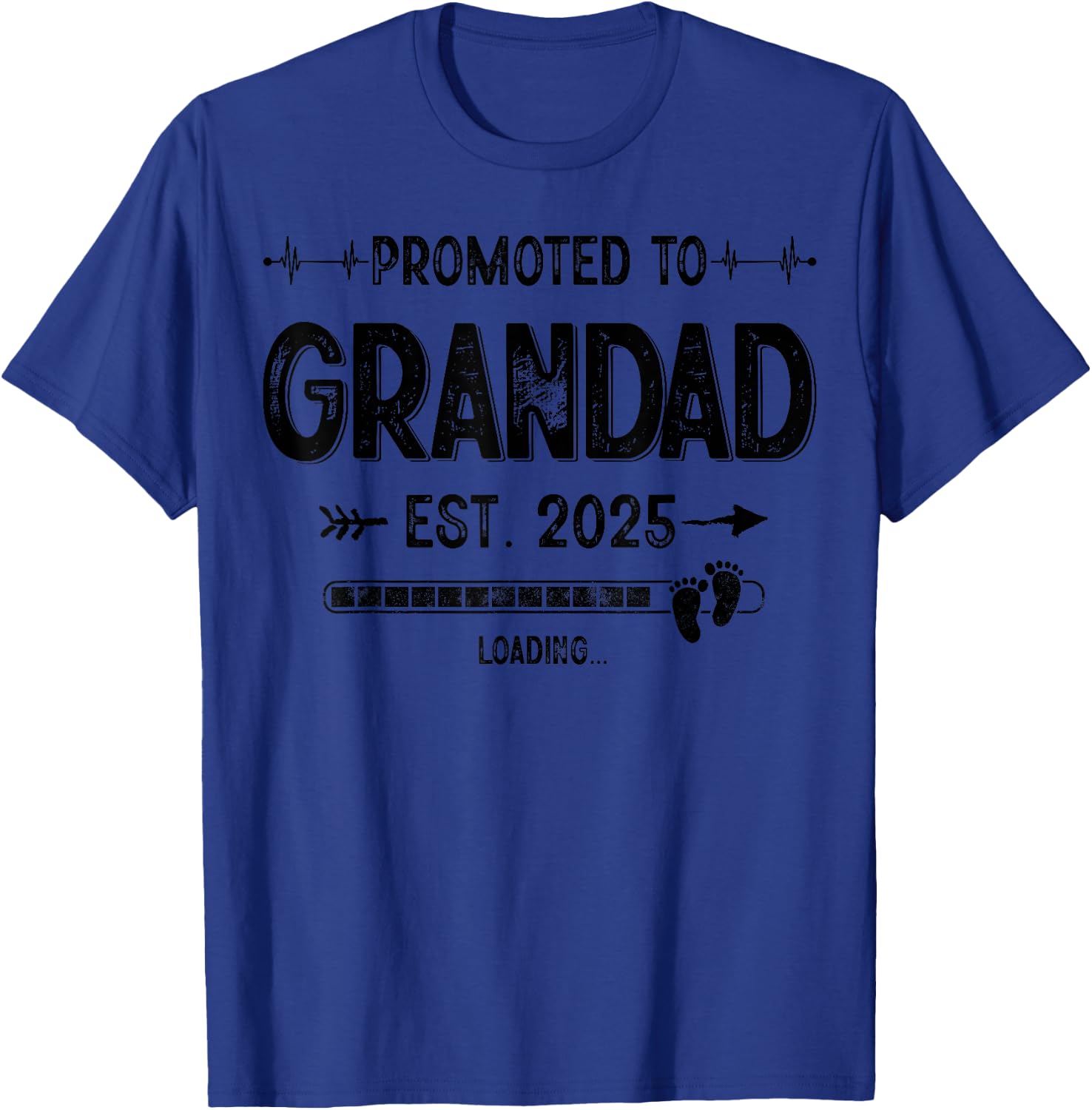 Vintage Soon to be Grandad Est 2025 Promoted to new Dad Papa T-Shirt - T-Shirt | Royal