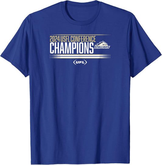 Birmingham Stallions - 2024 USFL Conference Champs - UFL T-Shirt - T-Shirt | Royal