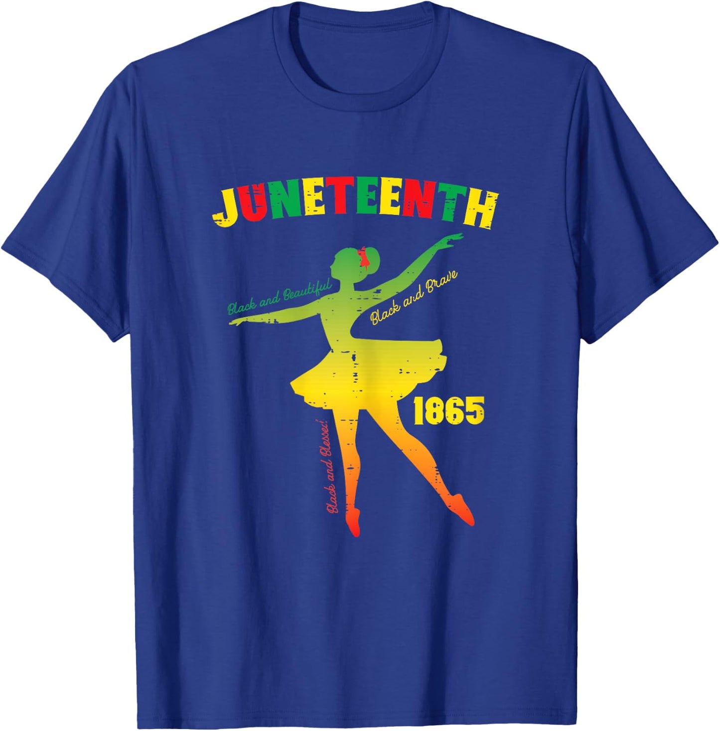 Juneteenth Ballerina Black Beautiful Ballet Girls Kids Women T-Shirt - T-Shirt | Royal