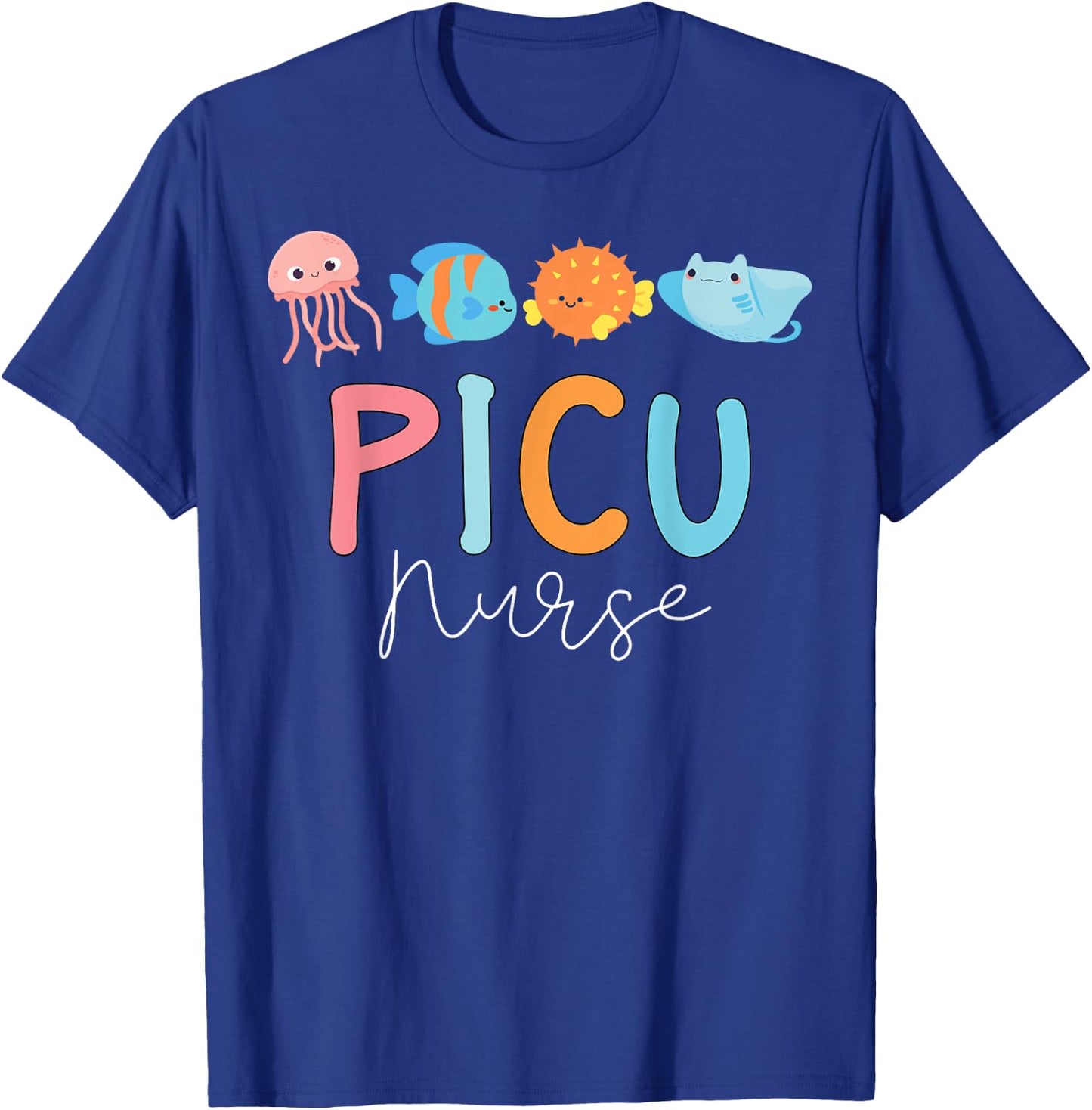 Cute Ocean Sea Summer PICU Nurse Vascular Access IV Nursing Women T-Shirt - T-Shirt | Royal