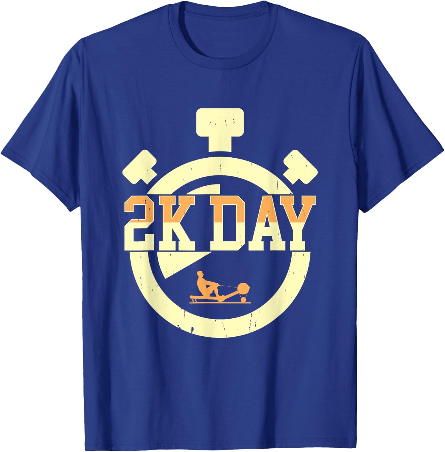 2K Day Rowing Machine Erg Workout Fitness Exercise Ergometer T-Shirt - T-Shirt | Royal
