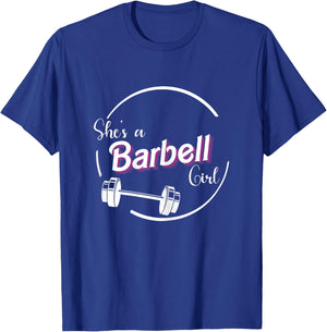 She's A Barbell Girl T-Shirt - T-Shirt | Royal