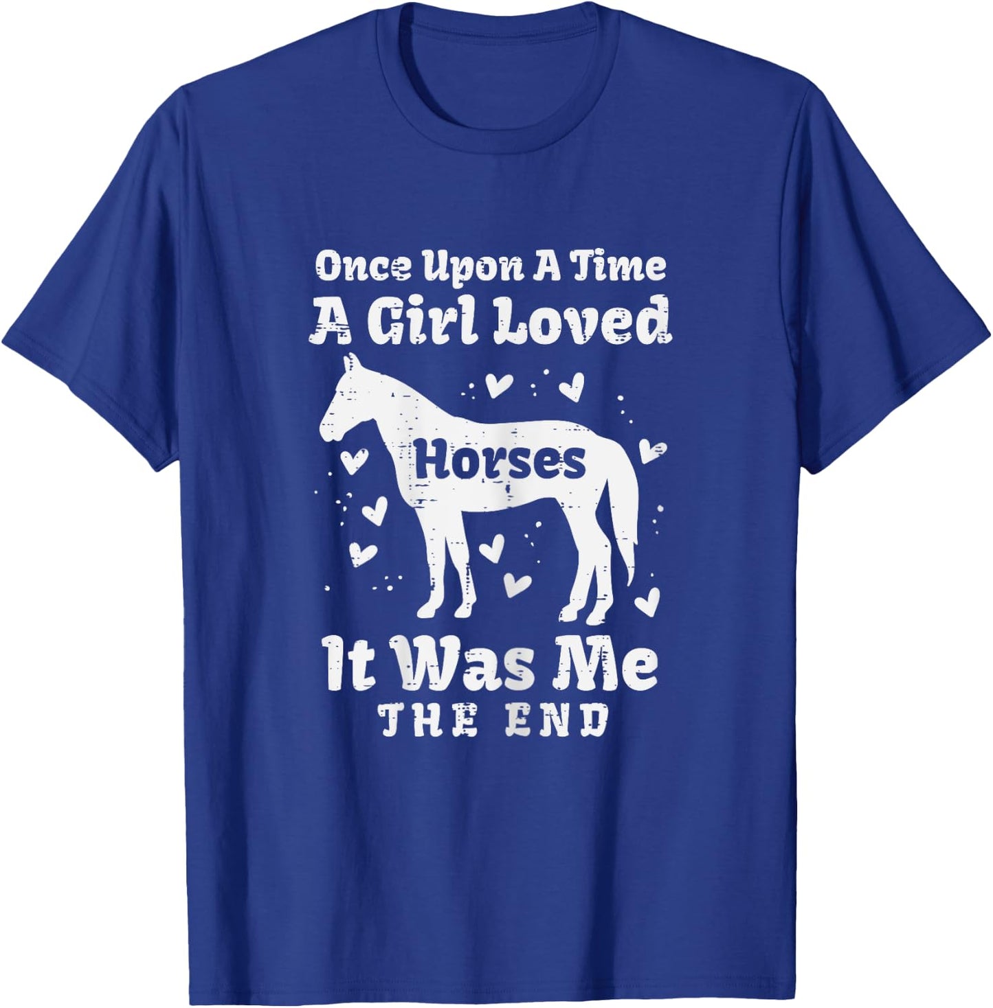 A Girl Loved Horses Horseback Riding Equestrian Girls Women T-Shirt - T-Shirt | Royal