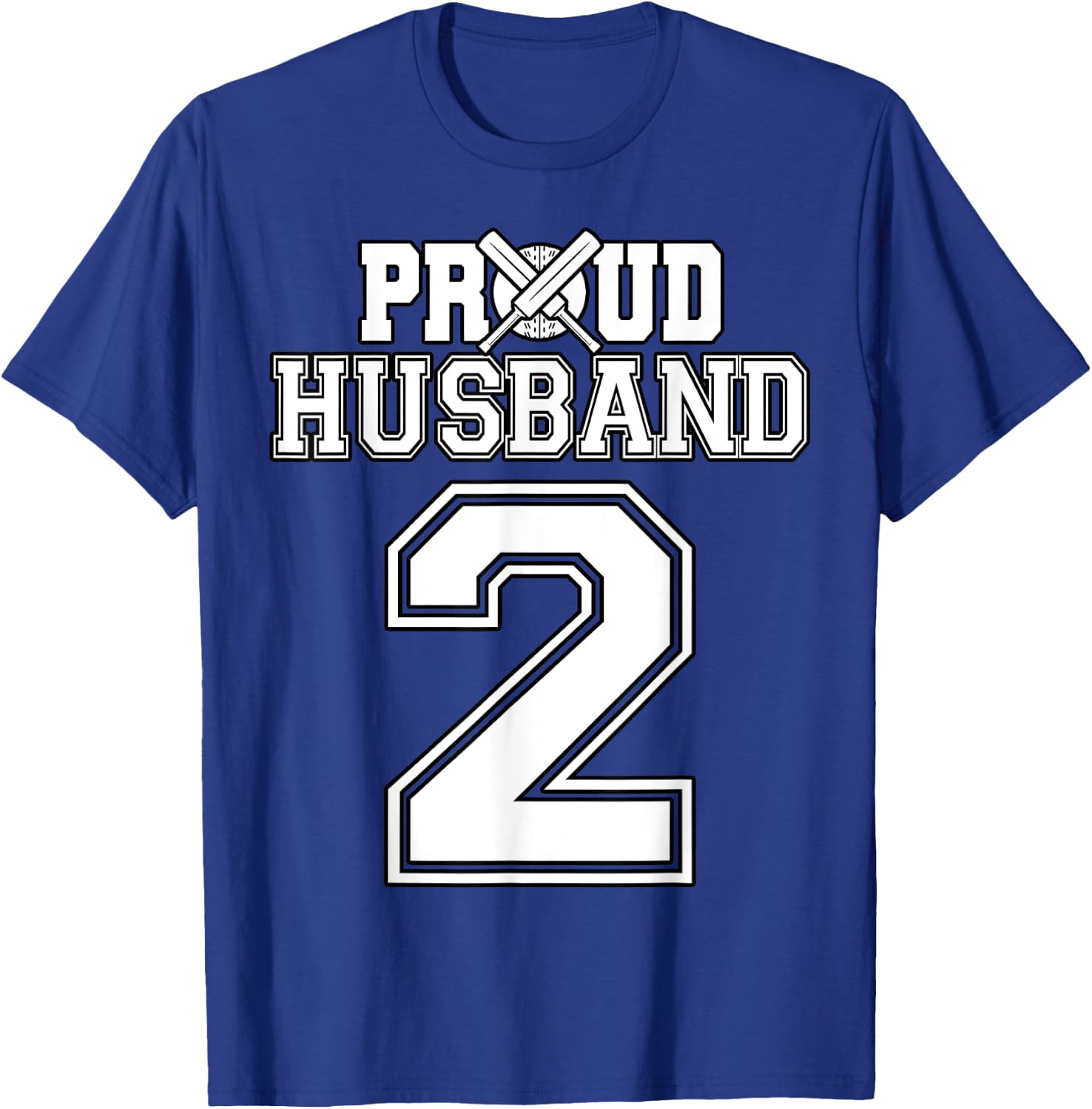Proud Cricket Husband Number 2 T-Shirt - T-Shirt | Royal